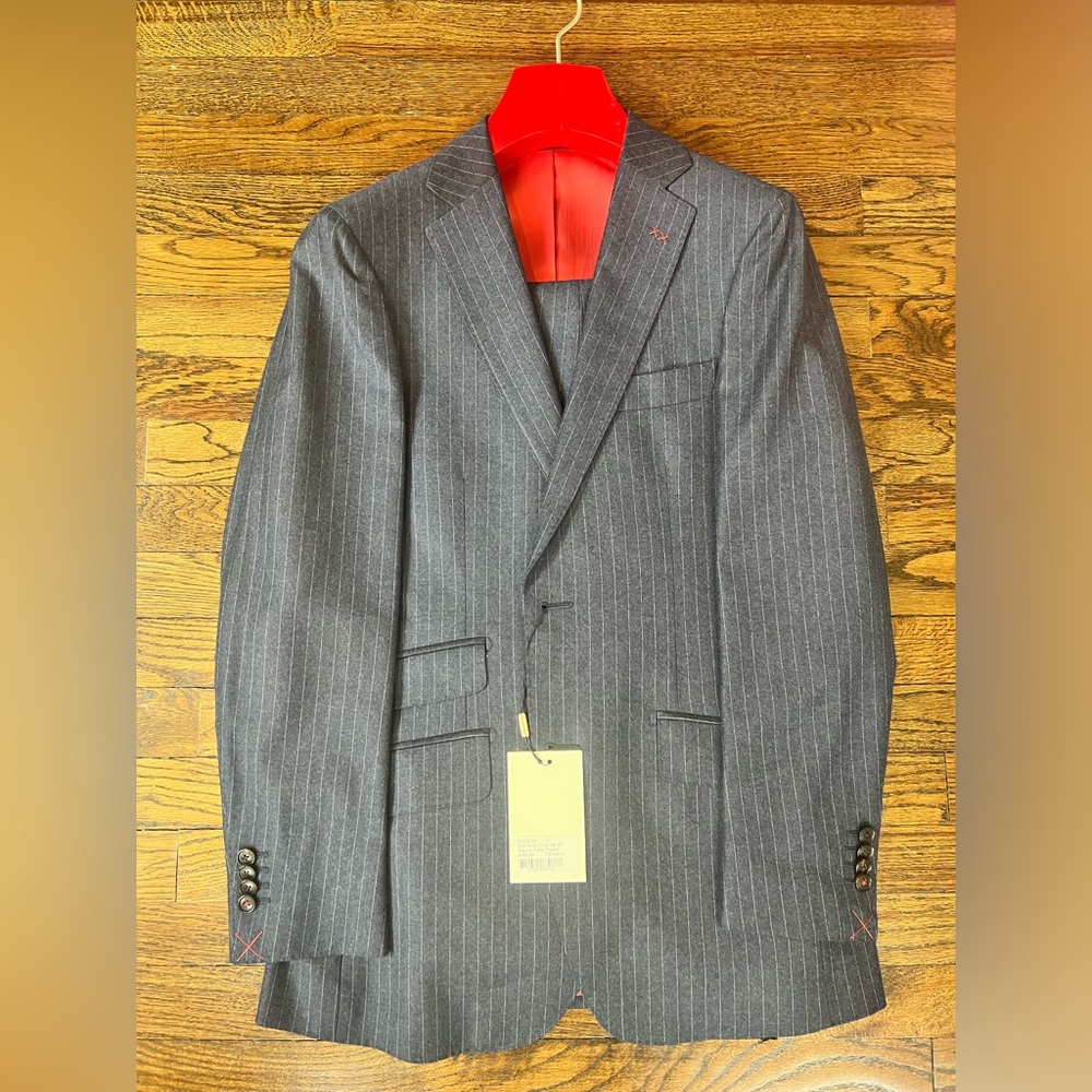 Men’s Suit Supply - Sienna Blue Stripe Suit - Size 38R